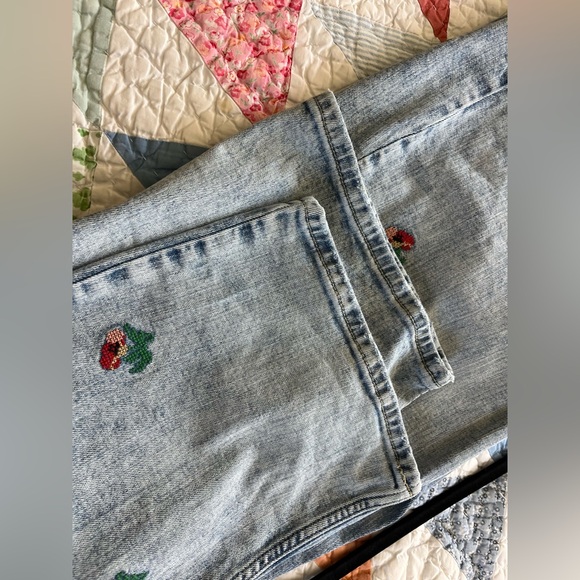 Pilcro Light Blue Embroidered Rose Boyfriend Jeans - Picture 12 of 16